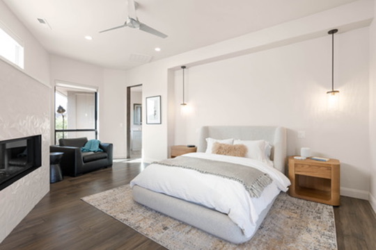 Primary bedroom with fireplace